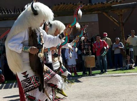 The Tewa Dancers of Ohkay Owingeh, Buffalo Dance, via Indian Pueblo Cultural Center, facebook White Bison, Travel New Mexico, Social Dance, Native American Artwork, New Mexico Usa, Cultural Center, Yesterday And Today, Santa Fe, New Mexico