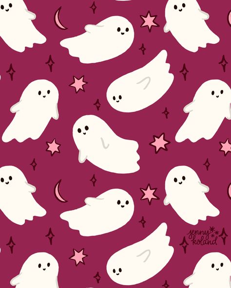 Ghosties with the mosties 👻 Getting into the Halloween spirit with these spooky lil friends. #ghostpattern #halloweenpattern #cuteghosts #ghostillustration #artlicensing #artforlicensing Spooky Pattern, Social Media Page Design, Halloween Spirit, Art Licensing, Halloween Patterns, Spirit Halloween, Surface Pattern Design, Surface Pattern, Page Design