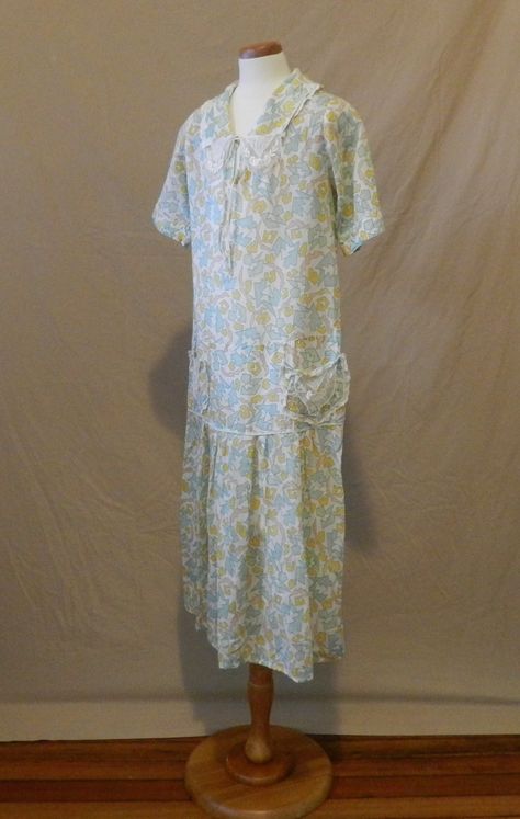 Feed Sack Dress, Country Style Dresses, 1920s Day Dress, Farm Dress, 1920s Women, Sack Dress, Types Of Lace, 1920s Outfits, Gown Pattern