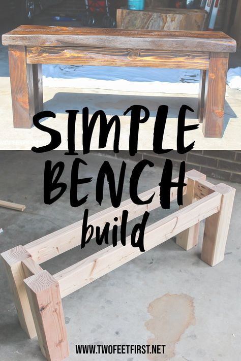 Wooden Bench Diy, Simple Bench, Diy Wood Bench, Simple Benches, Kitchen Table Bench, Diy Bench Outdoor, Woodworking Furniture Plans, Diy Bench, Diy Furniture Easy