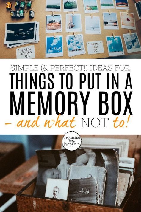 If you're stuck on what to put in a memory box that you want to create, then this article will really help! It has loads of ideas to create a perfect box of memories that's not too big, and has ideas for things to put in a memory box - for all parts of life. Simple ideas, but oh - so effective! (and there are also some great ideas for what NOT put in as well) #memorybox #keepsakes #whattoputinamemorybox Memories Box Diy, Box Of Memories, Shadow Box Memory, Memory Projects, Memories Box, Diy Shadow Box, Homemaking Tips, Kids Memories, Memory Crafts