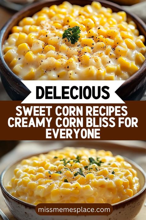 Embrace the sweetness of corn with our delectable creamy corn bliss recipes that cater to all tastes! From creamy corn casseroles to savory corn bakes, these dishes are a celebration of flavor and comfort. Each recipe is easy to follow, making it accessible for cooks of all skill levels. Whether it's a weeknight meal or a special occasion, these sweet corn recipes will elevate your dining experience. Discover how creamy corn can become the star of your next meal! Corn Casseroles, Canned Corn Recipes, Sweet Corn Casserole, Creamy Corn Casserole, Sweet Corn Recipes, Corn Recipes Side Dishes, Easy Corn Casserole, Corn Side Dish, Canning Sweet Corn