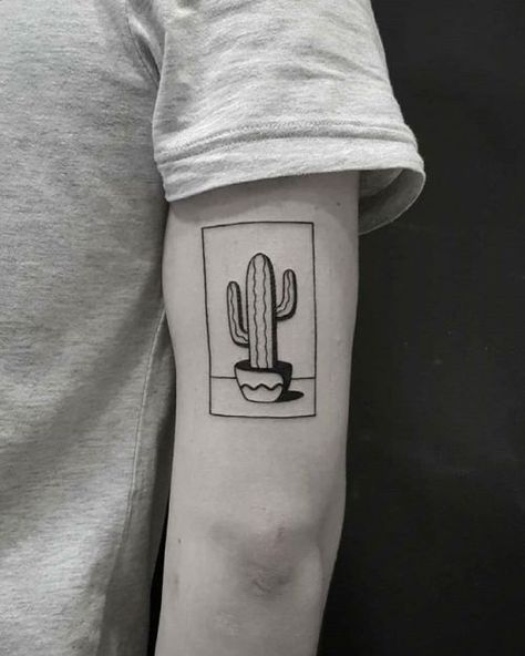 Tattoo Cactus, Tattoo Circle, Cactus Tattoo, Kunst Tattoos, Circle Tattoos, Coffee Tattoos, Shark Tattoos, Line Art Tattoos, Diy Tattoo