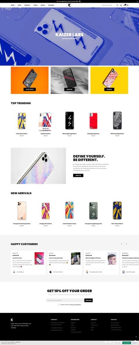 Phone Case Selling Shopify Theme Ecommerce Website to Sell Mobile Phone Cases Website Phone Design, Phone Case Website Design, Phone Website Design, Phone Case Websites, Theme For Phone, Mobile Case Design, Web Design Creative, Phone Case Store, Accessories Website