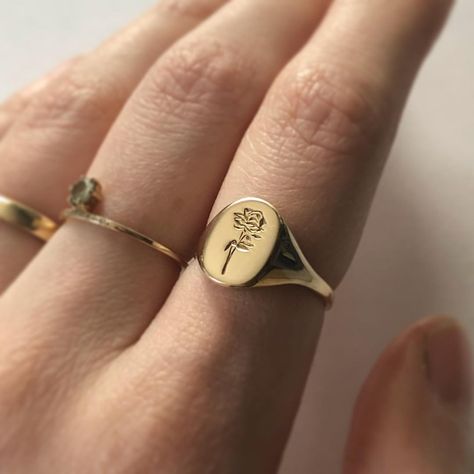 Erin Claus (@clausjewelry) • Instagram photos and videos Rose Signet Ring, Signate Rings, Signate Ring, Claus Jewelry, Signet Rings Women, Accesories Jewelry, Signet Rings, Spoon Jewelry, Engraved Jewelry