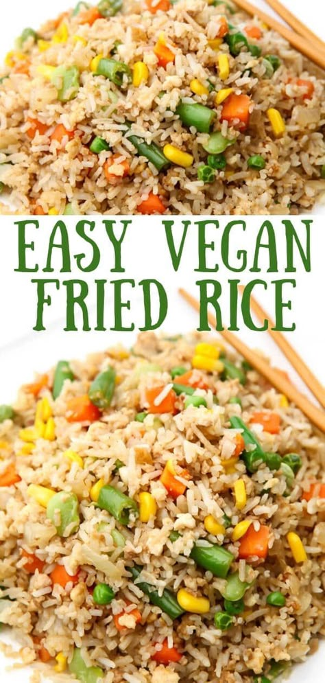 Vegan Carbonara, Vegan Fried Rice, Easy Cheap Dinner Recipes, Rice Fried, Dinner Recipes Healthy Family, Vegetarian Recipes Dinner Healthy, Easy Vegetarian Dinner, Rice Recipes For Dinner, Hidden Veggies