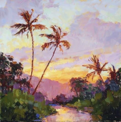 Hawaiian Landscape Painting, Paintings Of Hawaii, Hawaii Landscape Painting, Hawaii Painting Ideas, Maui Painting, Landscaping Design Plans, Jenifer Prince, Hawaii Painting, Seascapes Art