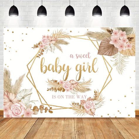 Faster shipping. Better service Baby Shower Boho, Birthday Decorations For Men, Baby Backdrop, Baby Shower Photography, Booth Decor, Gold Party Decorations, Sweet Baby Girl, Shower Backdrop, Photoshoot Props