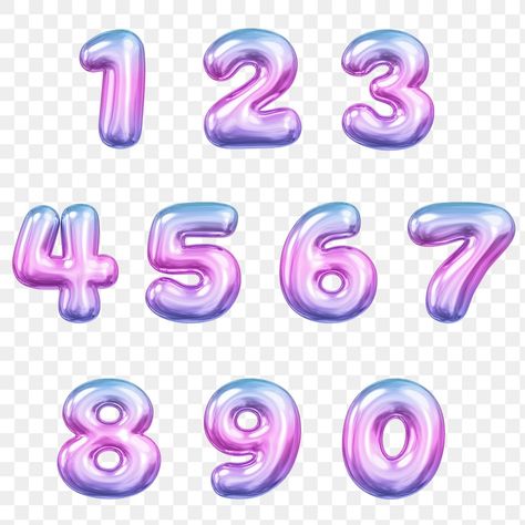 Room 101, 3d Numbers, Balloon Numbers, 7 Number, 6 Number, Cake Craft, Pink Gradient, Number 9, Number Stickers