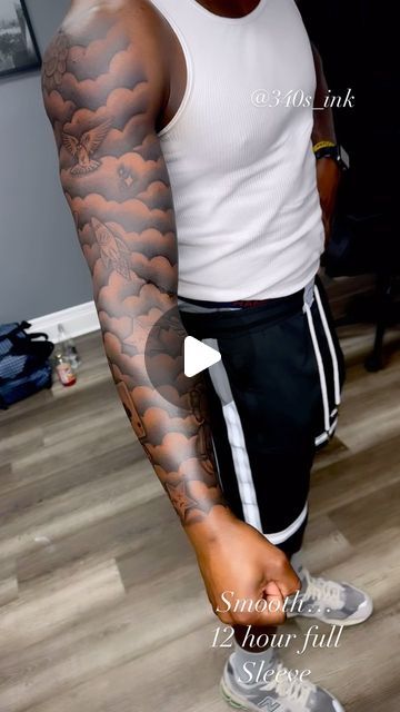 Forearm Tattoos Men Sleeve, Clouds Tattoo For Men, Clouds Tattoo Sleeve, Candle Tattoo Stencil, Cloud Sleeve Tattoo, Sleeve Tattoos For Guys Forearm, Outer Bicep Tattoo Men, Elbow Tattoo Men, Arm Sleeve Tattoos For Guys