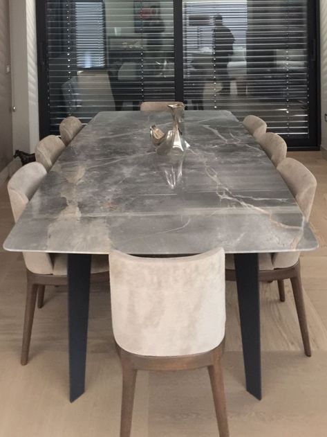 Granite Dining Table Ideas, Grey Marble Dining Table, Granite Dining Table, Marble Top Dining Table, Dining Table Marble, Grey Marble, Marble Table, Marble Granite, Marble Top