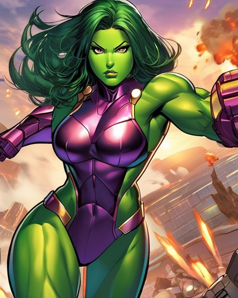 She Hulk Fan Art, Female Hulk, Miss Hulk, Hulk Artwork, Marvel Comics Artwork, Book Women, Jennifer Walters, Hulk Art, Marvel Heroines