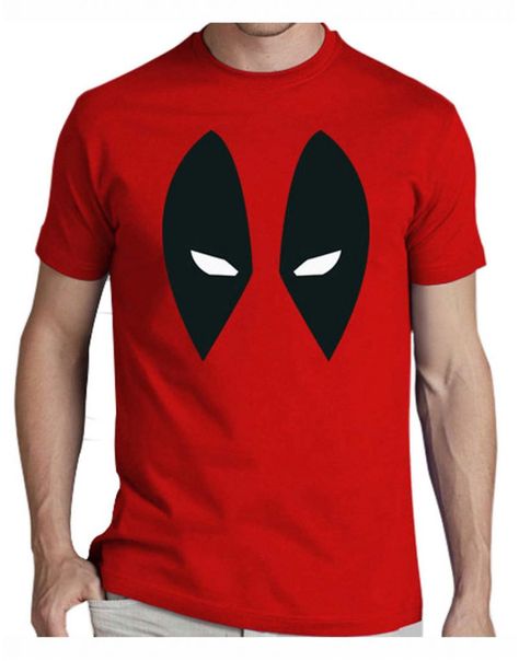 Superhero Tshirt, Mask Logo, Deadpool Mask, Deadpool Shirt, Deadpool Costume, Deadpool T Shirt, Superhero Fashion, Red Mask, Painted Denim