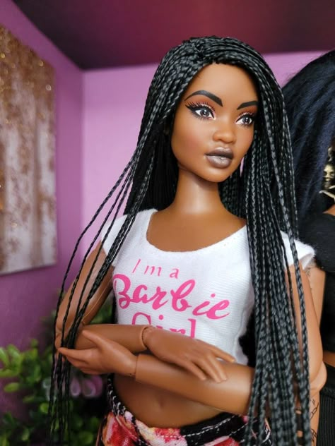 Black Barbie Doll, Afro Barbie, Custom Barbie, Black Barbies, Diy Doll House, Curvy Barbie, Barbie Family, I'm A Barbie Girl, Barbie Dress Fashion