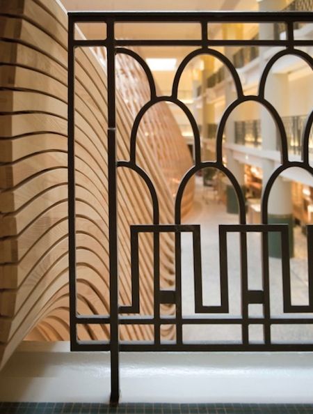 The Hermes Store In Paris | helenabajajlarsen Art Deco Stairs, Art Deco Garden, Wooden Pavilion, Garden Railings, Hermes Store, Grill Door Design, Window Grill Design, Art Deco Decor, Stair Handrail