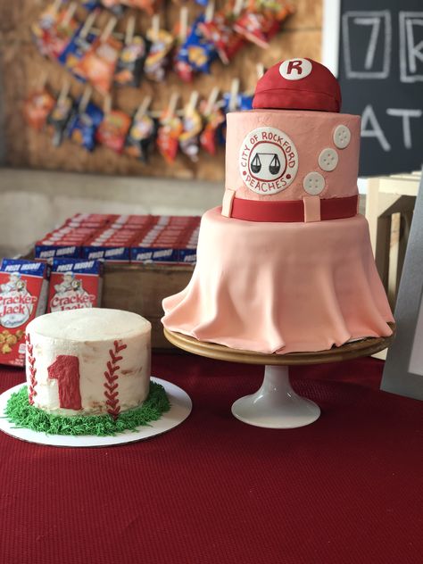 A League Of Their Own Birthday Cake, Softball First Birthday, A League Of Her Own Birthday Party, A League Of Their Own 1st Birthday, A League Of Their Own Party, League Of Their Own Party, Softball Birthday Parties, Softball Birthday, Cake Mom