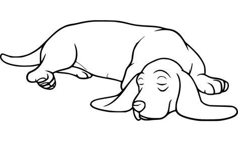 Basset Hound Outline, Hound Dog Drawing, Punch Sablon, Basset Dog, Art Markers Drawing, Best Coloring Pages, Free Stencils Printables, Dog Portraits Art, Dog Quilts