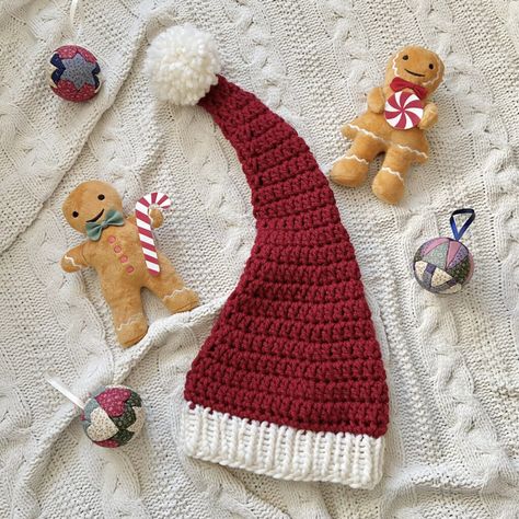 Hayhay Crochet, Crochet Santa Hat Free Pattern, Crochet Santa Hat Pattern, Chunky Yarn Crochet Pattern, Santa Hat Pattern, Baby Hat Free Pattern, Crochet Santa Hat, Chunky Crochet Blanket Pattern, Crochet Christmas Hats