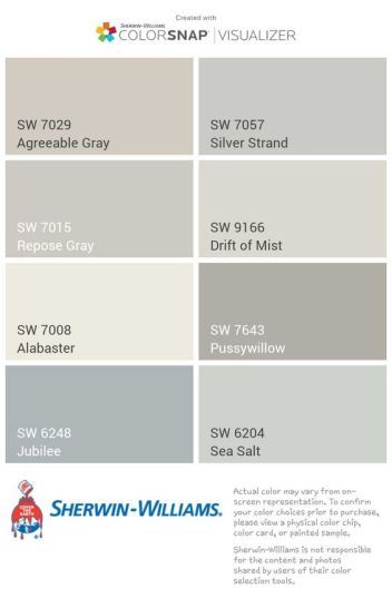 WANT A FARMHOUSE LOOK? Attached are some inexpensive ways to transform your space. – FADED FOX FARMHOUSE Interior Paint Colors Schemes, Sherwin Williams Gray, New Paint Colors, Repose Gray, Farmhouse Paint Colors, Agreeable Gray, Farmhouse Paint, Paint Color Schemes, House Color Schemes