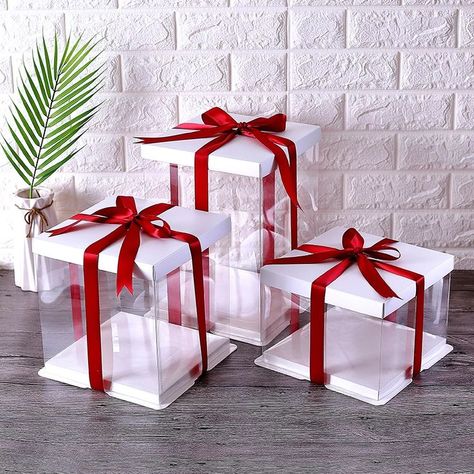 Cake Boxes Packaging, Transparent Cake, 7ft Christmas Tree, Bridal Gift Box, Black Cake, Festival Birthday, Branding Design Packaging, Clear Box, Cake Box