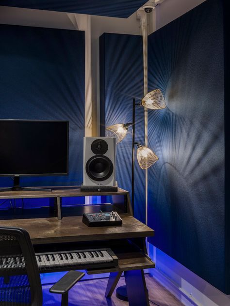 The Qube, London — KVIST Modern Music Studio Design, Modern Music Studio, Band Studio, Music Studio Design, Home Studio Ideas, Sound Room, London Venues, Modern Music, Studio Room