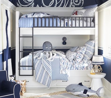 Kids Nautical Bedroom | Boys Nautical Bedding & Room Decor Nautical Bedroom Ideas, Boys Nautical Bedroom, Modern Bunk Beds, Nautical Bedroom, Bunk Bed Designs, Space Bedding, Coastal Living Rooms, Twin Bed Sets, Twin Bunk Beds