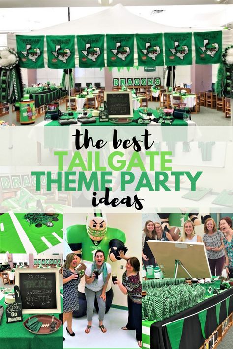 Staff Tailgate Party, Tailgate Theme Ideas, Football Themed Bunco, Teacher Appreciation Tailgate Party, Football Themed Christmas Party, Staff Lounge Food Ideas, Classroom Tailgate Party, Tailgate Bunco Theme, Football Bunco Theme