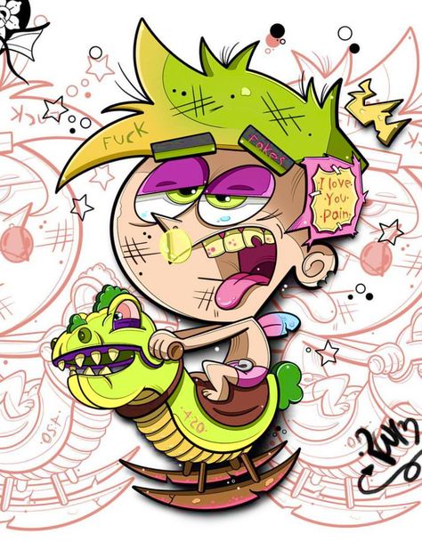 Rap Doodle Art, Comic Graffiti, Yellow Characters, Sick Drawings, 90s Cartoon Characters, Colored Tattoo Design, Doodle Characters, Big Eyes Art, Graffiti Style Art