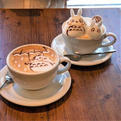 Given Japanese’s love for manga and anime, it shouldn’t surprise anyone that they excel in turning coffee into pieces of art, too Coffee Latte Art, Kawaii Cooking, Cute Snacks, Fruit Carving, Food Garnishes, Kawaii Food, Cute Desserts, Kawaii Shop, Latte Art