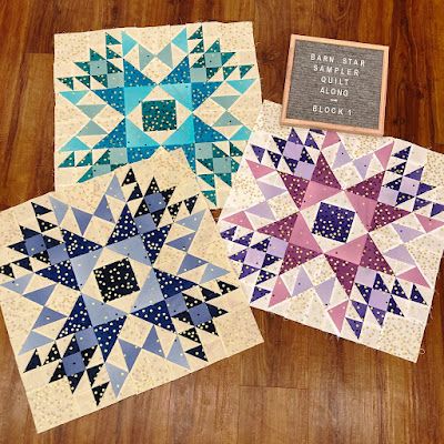 Happy Quilting: Barn Star Sampler QAL - Block 1 Star Sampler Quilt, Sampler Box, Star Blocks, Sampler Quilt, Table Runner Pattern, Fat Quarter Shop, January 2023, Patch Quilt, Charm Pack