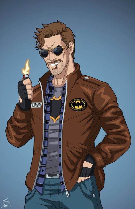 Matches Malone (Earth-27) commission by phil-cho Fan Made Villains, Earth 27, Son Of Batman, Phil Cho, Alternative Comics, Dc Comics Heroes, Dc Villains, Batman Universe, Superhero Characters