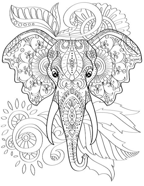 Gran cabeza de elefante con dos colmillo... | Premium Vector #Freepik #vector #mandalas-animales #elefante-mandala #mandalas-flores #diseno-tatuaje Elephant Coloring, Realistic Dragon, Elephant Coloring Page, Glass Painting Patterns, Mandala Elephant, Dragon Coloring Page, Elephant Drawing, Nature Background, Elephant Head