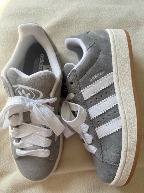 #adidas #shoes #grey Shoes Adidas Campus, Adidas Campus 00s Gray, Grey Campus 00s, Adidas Campus Gray, Grey Adidas Campus, Outfit With Adidas Campus, Grey Adidas Campus Outfit, Grey Sambas, Gray Campus