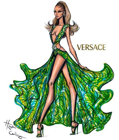 Fashion Sketchbook Inspiration, Grammy Dresses, Fashion Design Inspiration, Fashion Figure Drawing, Hayden Williams, Tropical Fashion, Fashion Illustration Sketches Dresses, Versace Fashion, Fashion Sketches Dresses