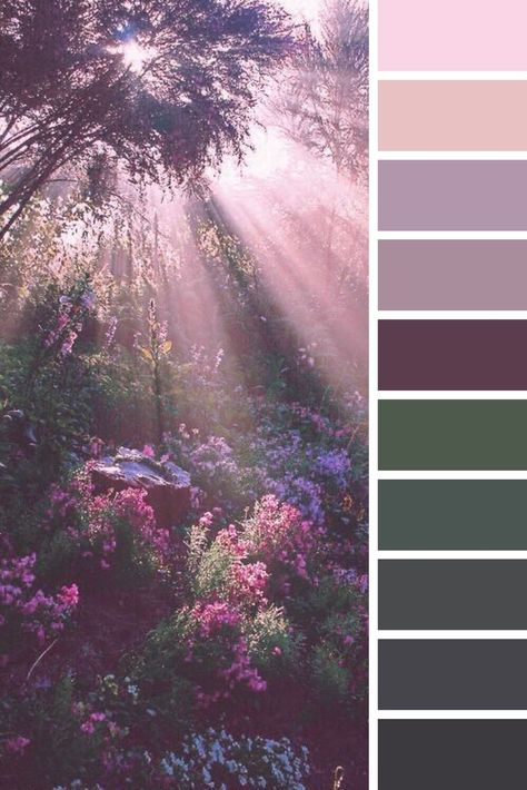 Purple Pallette Aesthetic, Cool Tone Paint Colors Colour Schemes, Dark Naturalism Color Palette, Colors Purple Palette, Dark Pastels Color Palette, Dark Purple Color Pallet, Amethyst Purple Color Palette, Color Palette Ethereal, Nocturne Shade Color Palette