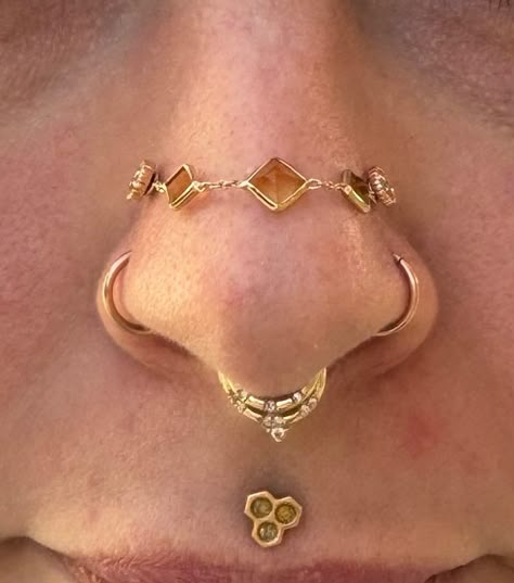 HEALED high nostrils pierced last year No other piercings by me. Styled by @idonotevenknowtho @diabloorganics chain @meganthornejewels… | Instagram Dope Jewelry Accessories, Cool Piercings, Face Jewellery, Piercing Inspo, Jewelry Piercing, Piercings Jewelry, Body Jewelry Piercing, Nose Jewelry, Dope Jewelry