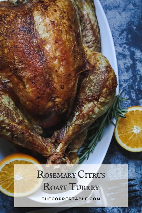 Whole Roast Turkey on a white platter. Best Roast Turkey Recipe, Best Roast Turkey, Turkey Marinade, Roasted Turkey Recipe, Best Roasted Turkey, Turkey Rolls, Rosemary Turkey, Dry Brine Turkey, Perfect Roast Turkey