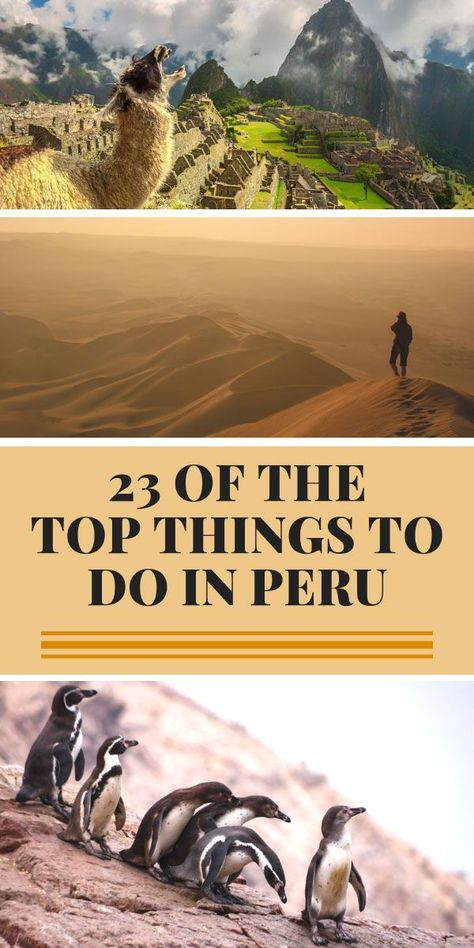 23 of the Top Things to do in Peru - Travel Tips for Everyone  Albeit, you must visit the magnificent Inca ruins when you are there. But when visiting South America's most popular tourist destination, you may want to check out all the other amazing sites too! Travel Chile, Peru Vacation, Hiking Peru, Peru Travel Guide, South America Destinations, Peru Travel, Travel South, South America Travel, Machu Picchu