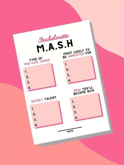 Bachelorette Party Backyard, 90s Bachelorette Party Decor, Throwback Bachelorette Party, No Boys Allowed Bachelorette Party, 2000 Bachelorette Party, Bachelorette Mash Game, 2000s Bachelorette Party Themes, 90s Bachelorette Party Themes, 90s Bachelorette