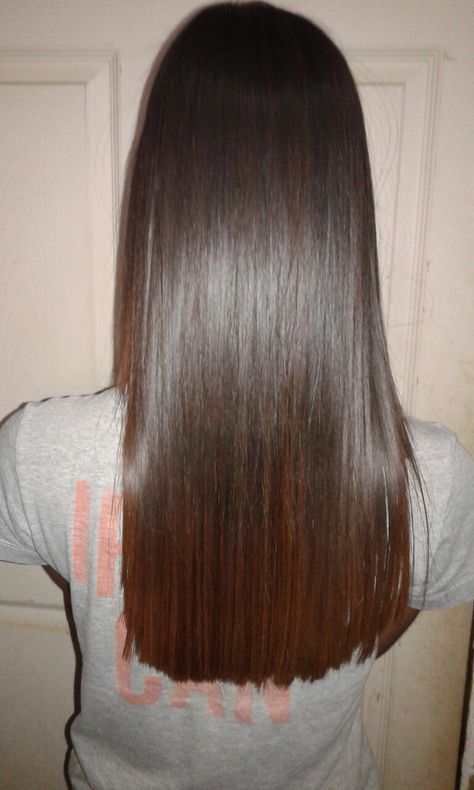 Straight Chest Length Hair, Long All One Length Hair, Chest Length Hair, Long Hair Cuts Straight, One Length Hair, Hair Projects, Straight Hair Cuts, Long Silky Hair, Long Dark Hair