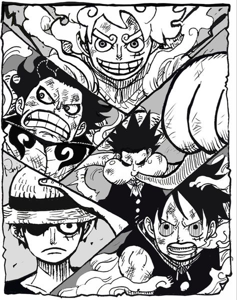 Anime: One Piece #anime #manga #art #artwork #fanart #animeart #animeboy Chibi Manga Panels, One Piece Stencil, One Piece Luffy Manga, Manga Luffy, One Piece Art, Manga Coloring Pages, Luffy Fanart, Adventure Time Tattoo, Lion King Tattoo