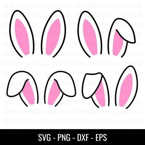 Bunny Ears Svg Free, How To Draw Bunny Ears, Bunny Ears Printable, Bunny Ears Drawing, Bunny Ears Template, Easter Bunny Template, Bunny Clipart, Easter Svg Files, Easter Bunny Svg