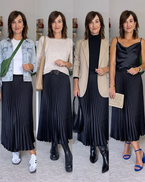 Pleated Midi Skirt Outfit, Rok Outfit, Skirts Ideas, Pleated Skirt Outfit, Skirt Tulle, Midi Skirt Outfit, Mode Casual, Midi Skirts, Pleated Midi Skirt