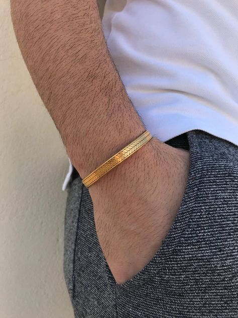 Men's Bracelet Cuff Bracelet Men Gold Bangle Bracelet | Etsy Men Gold Bangle Design, Mens Bracelet Gold Jewelry Style, Men Bracelet Gold For Him, Men’s Bracelet, Bracelet Men Gold, Mens Bracelet Gold Jewelry, Man Gold Bracelet Design, Gents Bracelet, Bangle For Men