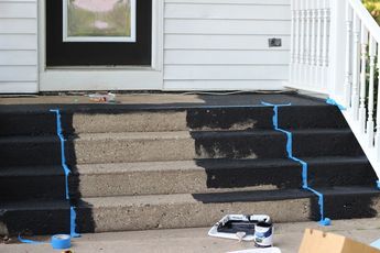 Concrete Front Steps, Cement Steps, Concrete Front Porch, Outside Steps, Painted Concrete Steps, Porch Stairs, Front Porch Steps, Front Door Steps, Porch Paint