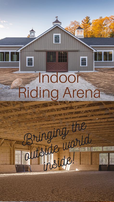 Indoor Riding Arena, Horse Riding Arena, Dream Barn Stables, Equestrian Stables, Equestrian Barns, View Building, Horse Farm Ideas, Riding Arena, Horse Lessons