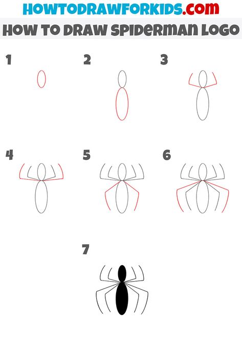 Spiderman Doodles Simple, How To Draw Cute Spiderman, Spiderman Logo Sketch, Spider Man Step By Step Drawing, Spider Man Doodle Easy, Spiderman Drawing Easy Step By Step, Spider Man Drawing Easy Step By Step, Spiderman Drawing Tutorial, Simple Spiderman Drawing