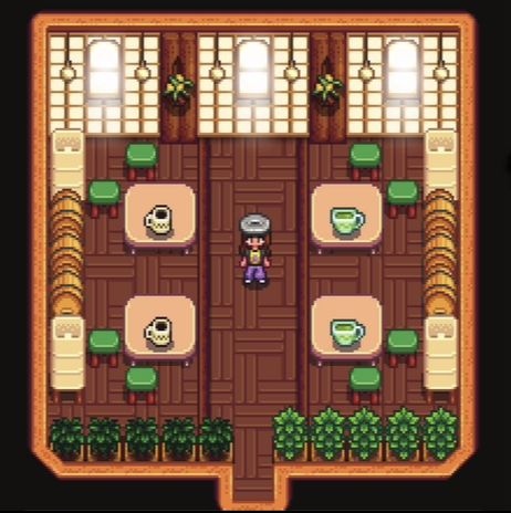 Stardew Tea Shed, Stardew Valley Storage Shed, Stardew Valley Tea Saplings, Stardew Valley Japanese Interior, Movie Theater Stardew, Building A Shed, Stardew Valley, Tea Room, Green Tea