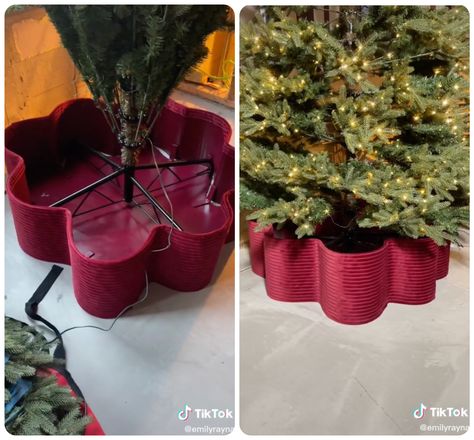 This DIY Tree Collar May Even Be Prettier Than Your Christmas Tree | Hunker Diy Tree Collar, Tree Collar Christmas, Easy Holiday Diy, Christmas Tree Collar, Be Prettier, Tiktok Creator, Foam Glue, Unique Holiday Decor, Collars Diy