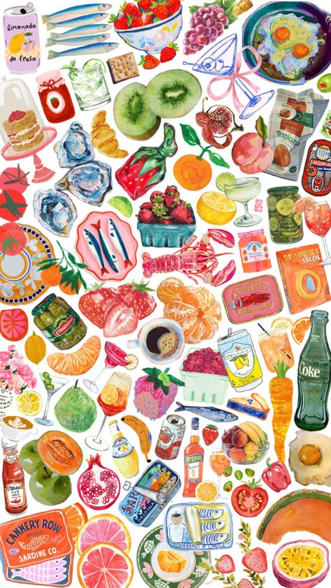 #food #art #painting #drawing #fruit #drinks #collage #stickers #aesthetic #cute #shuffles Fruit Stickers Aesthetic, Stickers Aesthetic Cute, Cute Shuffles, Drawing Fruit, Collage Stickers, Fruit Stickers, Food Art Painting, Printable Sticker Sheets, Stickers Aesthetic